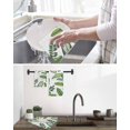 thumbnail image 5 of Green Leaves Kitchen Dish Towels for Drying Dishes Set of 4, Tropical Summer Botanical Watercolor Elegant Leaf Waffle Weave Microfiber Hand Tea Bathroom Towels Quick Dry & Absorbent Towel 15.7x23.6, 5 of 7