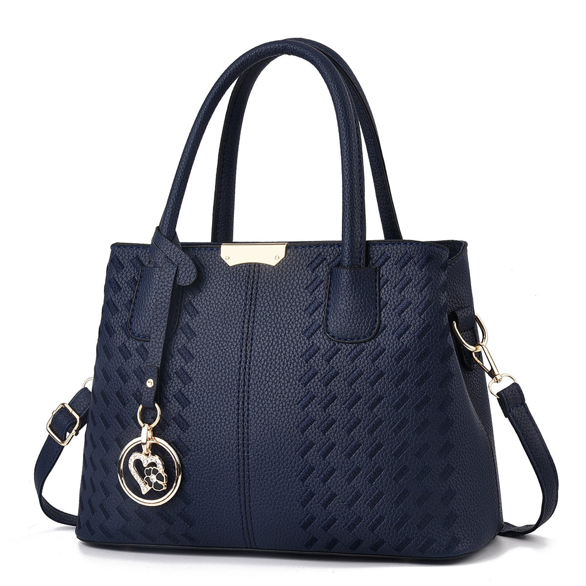 Purses and Handbags for Women Solid Color Stiching Crossbody Shoulder Bags Zipper Compartment Satchel Work Tote