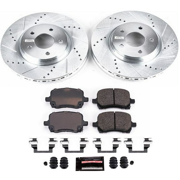 PowerStop Front Z23 Evolution Sport Carbon-Fiber Ceramic Brake Pad and Drilled & Slotted Rotor Kit Fits: CHEVROLET PONTIAC SATURN Select Models K1610