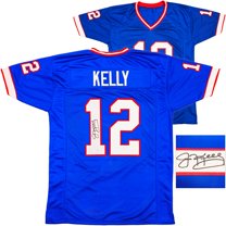 Buffalo Bills Jim Kelly Autographed Blue Jersey Beckett BAS Witness 230185