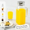 thumbnail image 3 of 2 Quart (2 Liter 68 oz) Square Glass Pitcher with Lid and Spout, Water Pitchers with Handle for Fridge, Borosilicate Glass Carafe for Hot/Cold Drink, Large Jug for Iced Tea, Coffee,Juice,Beverage, 3 of 7