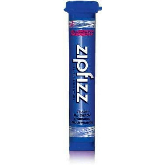 Zipfizz Healthy Energy Drink Mix, Limited Edition Blueberry Raspberry, 11g Single serving tubes - 30 Count