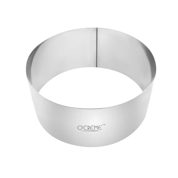 O'Creme Anneau à Gâteau Rond en Acier Inoxydable Robuste Moule à Mousse pour Pâtisserie, Décoration de Gâteau 6 Pouces Diamètre x 2-3/4 Pouces de Hauteur