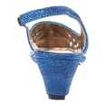 thumbnail image 3 of Women's Low Heel Closed Toe Slingback Shoes Rhinestone Comfortable Sandal Shoes-Blue-8, 3 of 3