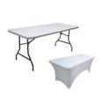thumbnail image 4 of Funda Ajustable para Mesa Plegable de 6 pies, Ropa de Cama de Boda, Banquetes, Fundas rectangulares (Blanco), 4 of 5