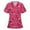 Red#02, variant on Pitauce Scrub Tops for Women V Neck Heart Print Nursing Workwear Valentine's Day Stretch Healthcare Working Uniform T Shirt with Pockets on Clearance