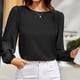 thumbnail image 4 of Tops para mujer Camisas Blusas Elegantes Camisas casuales de manga larga Moda Cómoda Blusa de cuello redondo de color sólido Odeerbi ODB-5, 4 of 7