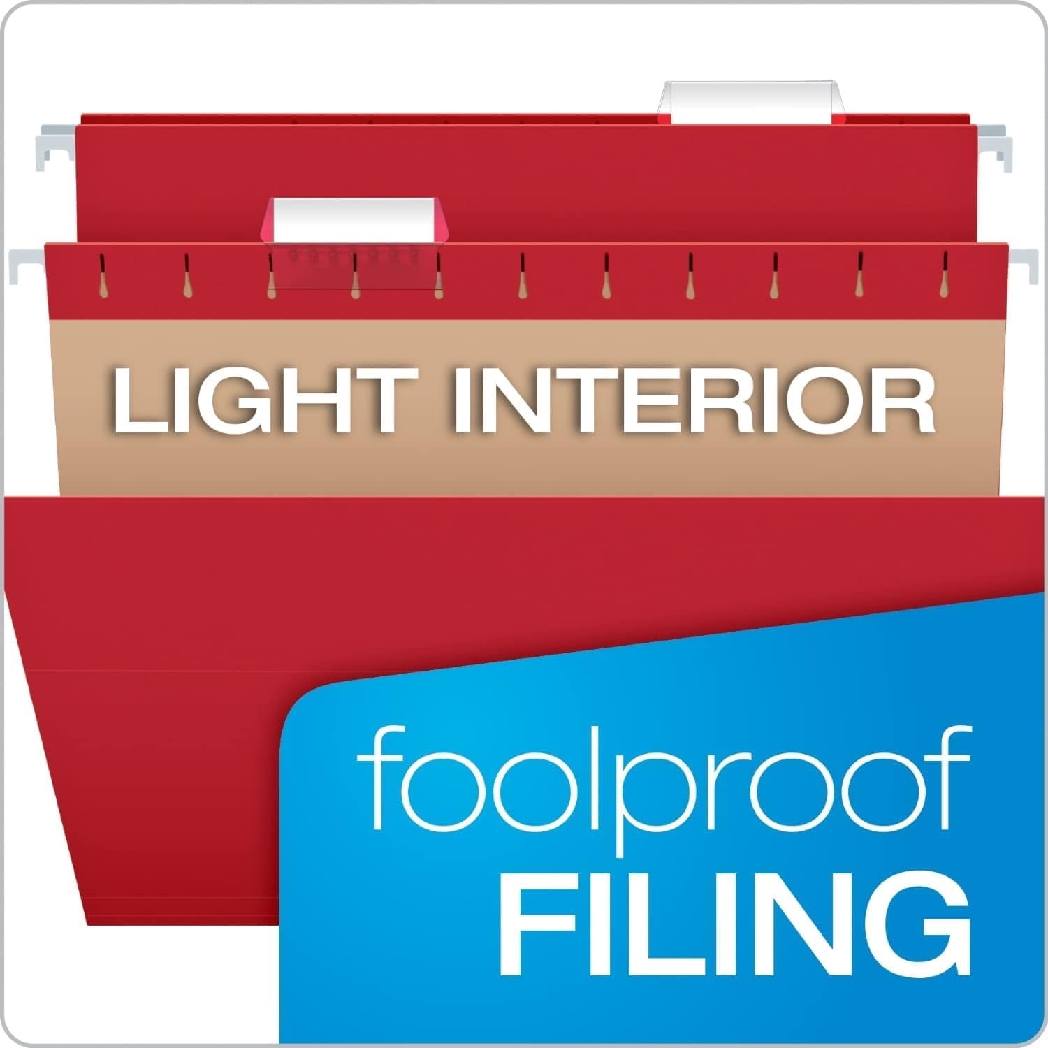 Hanging File Folders Letter Size with 1/5 Cut Adjustable Tabs, 8.5 X 11-12 Assorted Colors, 100 Pack
