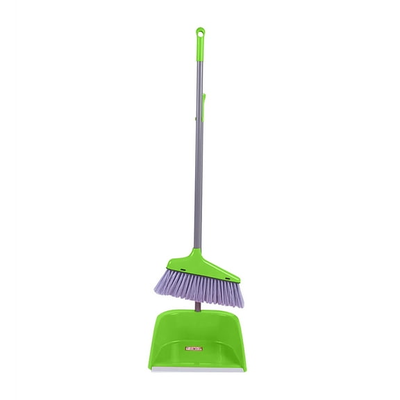 BMAY Broom and Dustpan Set for Home, Indoor Sweep Broom, 38” Long Handle Broom for Office Home Kitchen Lobby Floor