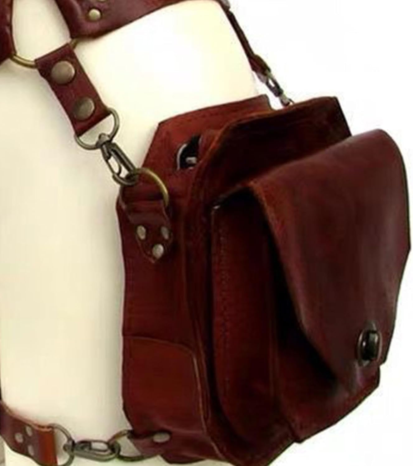 LKJYER Medieval Waist Belt Drop Leg Pack Steampunk Waist Pack Thigh Bag Leather Fanny Pack Motorcycle Waist Belt