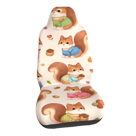 Autumn Squirrel Car Seat Covers Stretch Car Seat Protectors Universal Fit