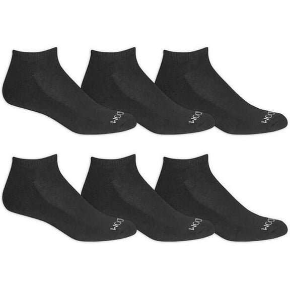 Womens 6-Pack Cushion No Show Socks, Black, 4-10