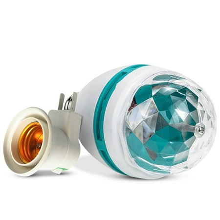 

2pcs Rotating Magic Ball Bulb KTV Colorful Light Flash Lamp Stage Dancing RGB Color Changing Atmosphere Lighting US Plug