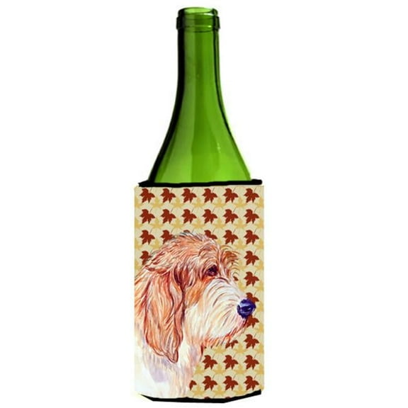 Petit Basset Griffon Vendeen Fall Leaves Portrait Wine Bottle  Hugger - 24 oz.