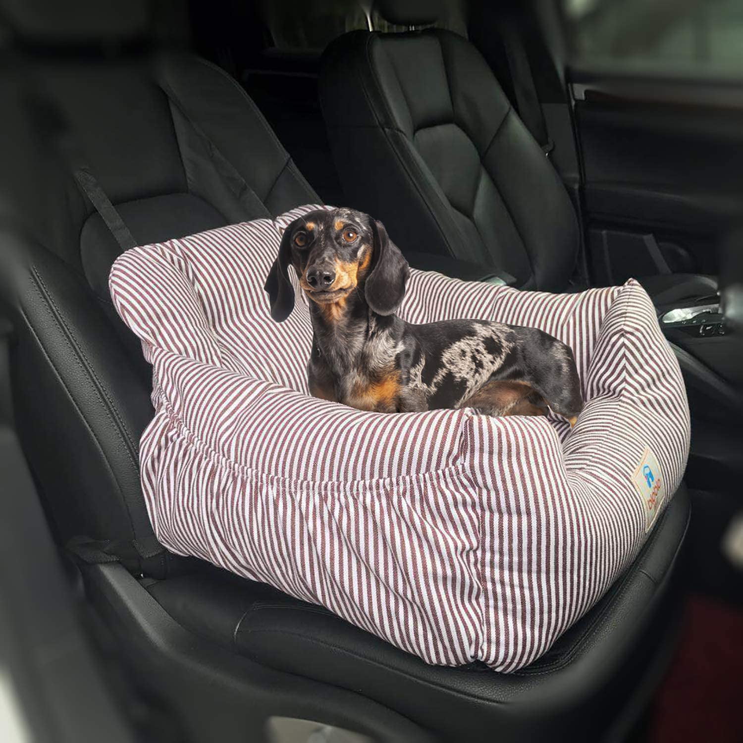 LTY Dog Car Seat Puppy Booster Seat Pet Travel Car Carrier Bed with Storage Pocket Clip-on Safety Leash Non-Slip Base for Small to Medium Dogs Safe and Comfortable 