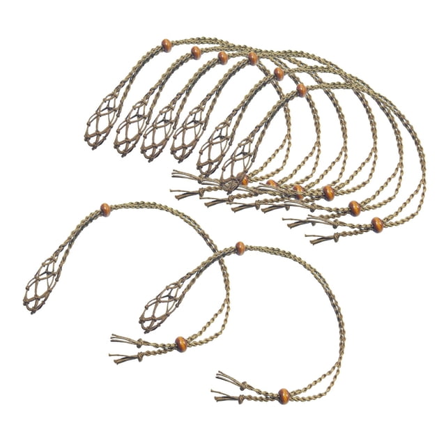 8 piezas de cordón para collar, soporte para piedras vacías, longitud ajustable para joyería, pulsera DIY marrón