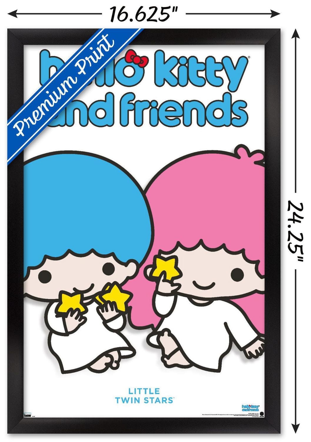 Hello Kitty and Friends: Hello - Little Twin Stars Feature Series Wall Poster with Pushpins, 22.375" x 34"