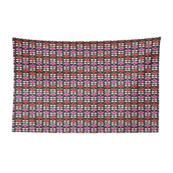 Donuts Tapestry, Yummy Smiling Doughnuts with Crowns, Fabric Wall Hanging Decor for Bedroom Living Room Dorm, 2 Sizes, White Baby Pink, by Ambesonne