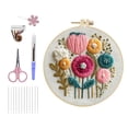 thumbnail image 2 of Embroidery Kit For Beginners Cross Stitch Kits Needlepoint Set Colorful Flowers Patterns Embroidery Thread Kit For Craft Lover Hand Stitch With Threads Fabric-Floral Home Decor, 2 of 4