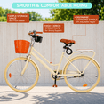 thumbnail image 4 of 26 inch Commuter Bicycle for Adult Men and Women，High-Carbon Steel Beach Cruiser Bike/Front&Rear Fenders, Comfortable City Bikes with Basket and Rear Rack, 4 of 14