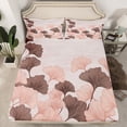 thumbnail image 2 of Manfei Ginkgo Leaf Full Size Sheets,Autumn Fall Leaves Bed Sheets,Beige Brown Sheet Sets For Adults,Super Cozy Room Decor,4pcs, 2 of 7