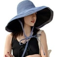 thumbnail image 1 of Super Wide Brim Women Sun Hat Cotton Floppy Packable Reversible Wired Edge Hats UV Protection Summer Beach Travel Garden, 1 of 5