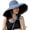 Qf003-blueblack, variant on Super Wide Brim Women Sun Hat Cotton Floppy Packable Reversible Wired Edge Hats UV Protection Summer Beach Travel Garden