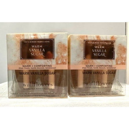 Bath & Body Works Warm Vanilla Sugar Wallflowers Home Fragrance Refills, 0.8 fl oz each - 4 Refills