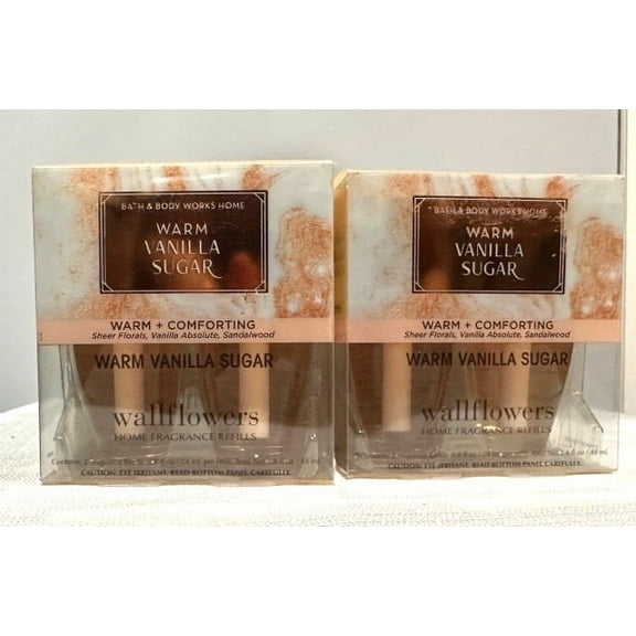 Bath & Body Works Warm Vanilla Sugar Wallflowers Home Fragrance Refills, 0.8 fl oz each - 4 Refills