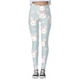 thumbnail image 3 of Yoga Pants For Women Plus Size Petite Easter Bunny Pattern Soft Athletic Works Casual Pants, 3 of 6