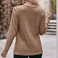 thumbnail image 4 of up to 60% off Gifts Sale Womens Tops Sweater for Women Winter Cozy Soft Knitted Ribbed Irregular Button Pullover Sweater Tunic Tops Fall Trendy Solid Round Neck Long Sleeve Blouses Shirts, 4 of 5
