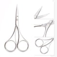 thumbnail image 3 of Unique Bargains 1 Pc Women Bend Scissors Eyebrow Trimmer Scissors For Beauty Parlor Silver Tone Stainless Steel, 3 of 4