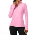 thumbnail image 2 of V Cuello 3/4 Manga Tops para las Mujeres Camisas de Entrenamiento con Protección Solar, Camisetas de Moda Primavera Verano Blusas de Túnica para Uso Diario, 2 of 8