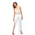 thumbnail image 4 of Womens Slit Leg Pants Flowy Tie Dye Palazzo Style Pant Lounge Pants Beachwear, White Style, Size: S/M, 4 of 6