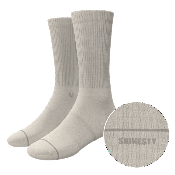 The Sandstorm - Shinesty Plain Tan Heel Hammock Crew Socks Large