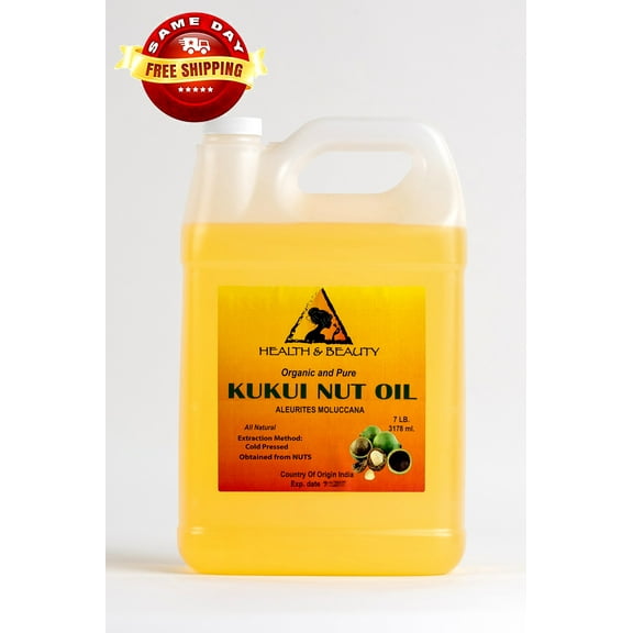KUKUI NUT OIL ORGANIC CARRIER COLD PRESSED NATURAL 100% PURE 7 LB