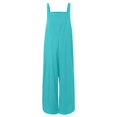 thumbnail image 4 of Womens Cotton Linen Adjustable Casual Summer Bib Overalls Jumpsuits with Pockets Green 3XL, 4 of 5