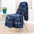 thumbnail image 3 of Chanasya I Love You Gift Throw Blanket- Sherpa Microfiber Unconditional Love Together Forever Anniversary Gift Throw- for Women Men Girlfriend Boyfriend Husband Wife (50x65 Inches) - Blue Blanket, 3 of 3