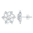 thumbnail image 3 of Rosec Jewels Diamond Flower Stud Earrings (1 Ct - 4 mm - Ef-Vs Grade) - Lab Diamond Earrings - Anniversary Gift, 18K White Gold, 3 of 6