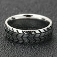thumbnail image 4 of Emma Manor EM Titanium Steel Ring 6mm Tire Tread Grooved Design Ring for Men, Size 7-11, 4 of 6