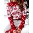 thumbnail image 3 of Suéter de Navidad de otoño e invierno para mujer, jersey de punto para mujer, suéter con estampado de alce y copo de nieve, 3 of 5