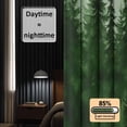 thumbnail image 3 of Forest Green Ombre Blackout Curtains for Bedroom/Living Room, Pinch Pleated Black Out Curtains, Watercolor Modern Tree Room Darkening Window Drapes with Hooks 2 Panels, 39"x70", 3 of 8