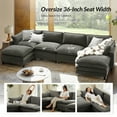 thumbnail image 6 of 151.5" Oversized Sectional Modular Sofa Modern 6 Seater U Shaped Couch Comfy with 3-Layer Cushion for Living Room Gray, 6 of 9