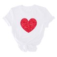 thumbnail image 5 of ICHUANYI Women's Shirts Fashion Casual Crew Neck Short Sleeve Tops Heart Print T-shirt Cloth New Trending, 5 of 6