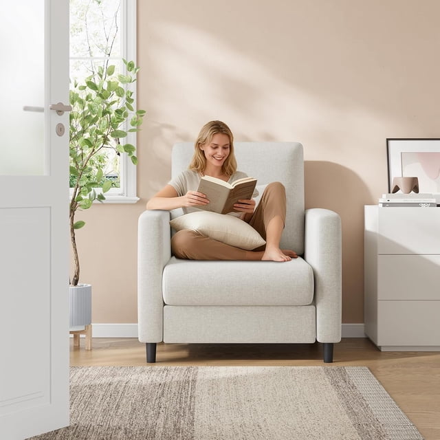 Ourlova Small Foot Half Compressed Single Seat Sofa Polyurethane Material Compact Comfortable for Small Spaces Apartments