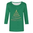 thumbnail image 4 of Oalirro Christmas Shirts for Women Christmas Tree Graphic Tees Xmas Holiday Top, 4 of 5