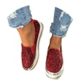 thumbnail image 3 of XIMIN Women's Platform Walking Shoes Fashion Rhinestone Slip On Sneakers Bling Sequin Sneakers Casual Comfort Cute Bowknot Glitter Loafers, 3 of 6