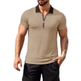 thumbnail image 5 of Avirosel Men's Solid Color Color Blocking Zipper Sports Shirt, Lightweight Breathable Fabric for Casual Outdoor Exercise, 5 of 9