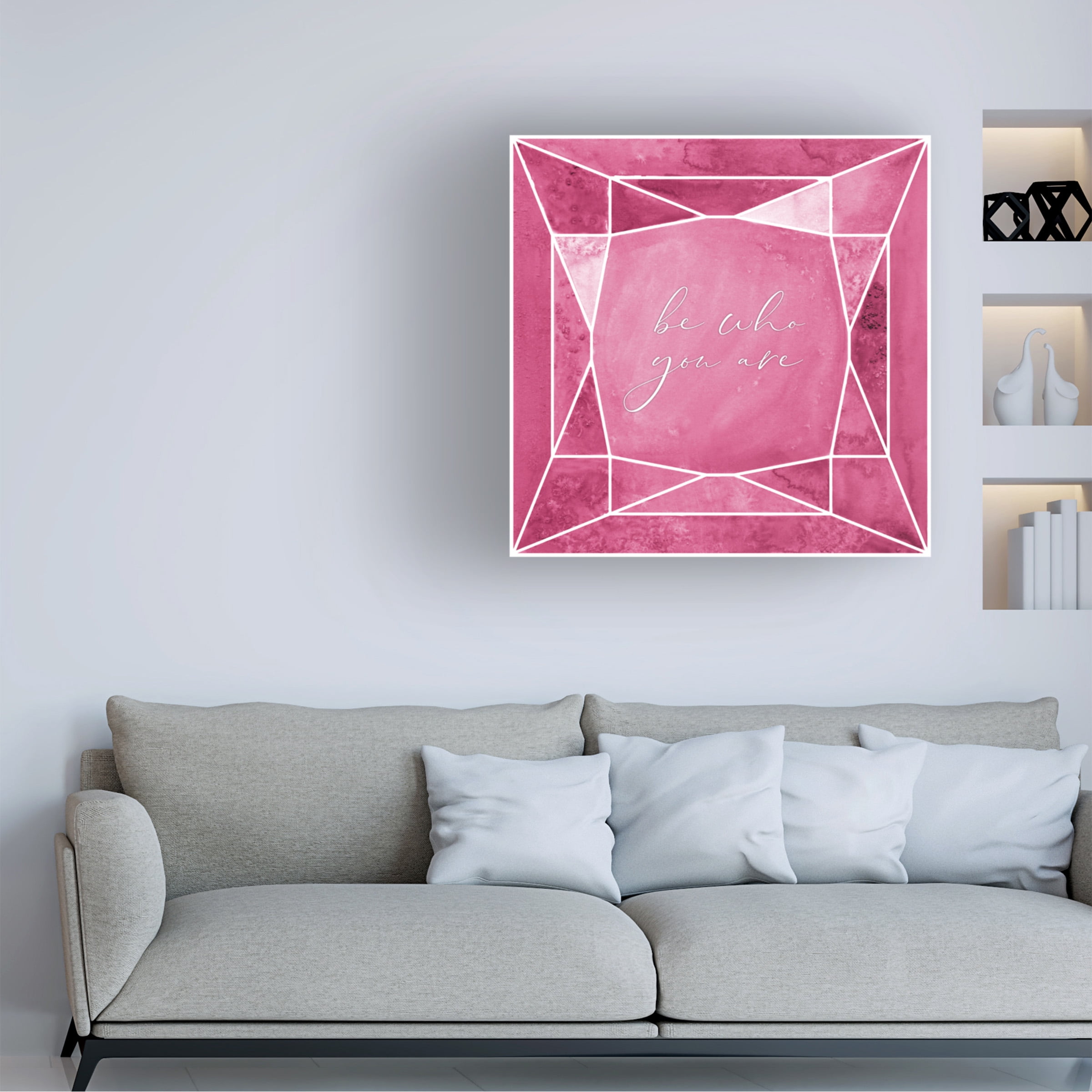 Rosana Laiz Blursbyai 'Be who you are gem raspberry pink' Canvas Art