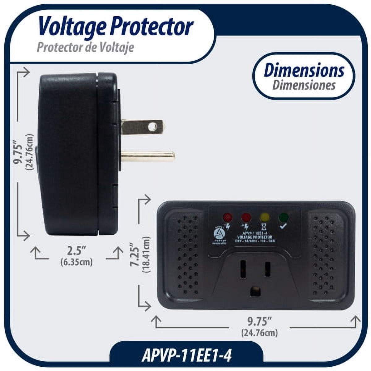 Appli Parts APVP-11EE1-4 120 V Voltage Surge Protector for Refrigerators with Electronic Boards, 50/60 Hz, 12 A, 303 joules, regulator with time delay works with all electronic appliance brands